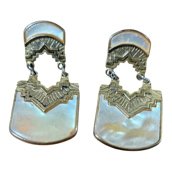 Vintage Duri art deco earrings 1.5" - Picture 1 of 4